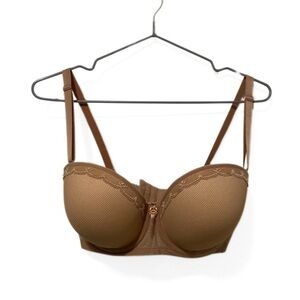 Freya Tan/Beige Idol Allure Strapless Underwire Lace Mesh Bra Size 30H